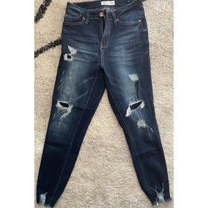 YMI DISTRESSED DENIM HIGH RISE ANKLE COLLECTION SIZE 7/28